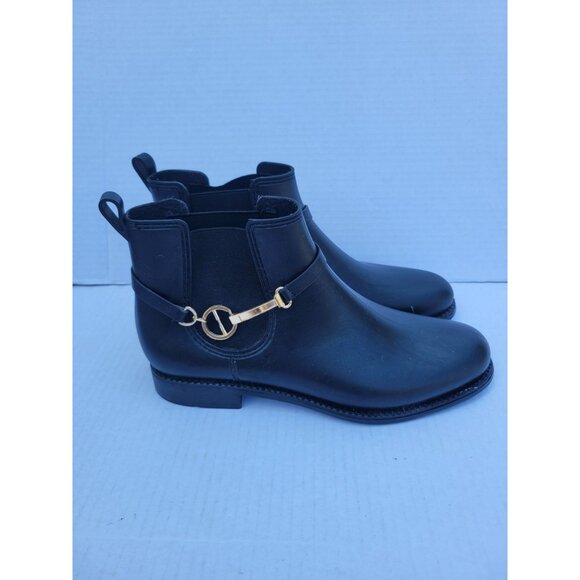Henry Ferrera Chelsea Rain ANKLE Boots BOOTIES BLACK RUBBER WOMEN'S WOMAN'S 9 40 - Picture 6 of 16